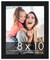 8x10 Solid Wood Picture Frame with UV-Resistant Acrylic & Acid-Free Backing, Available in 6 Finishes: Matte Black, Matte White, Metallic Bronze, Silver, Natural Wood Grain & Mahogany